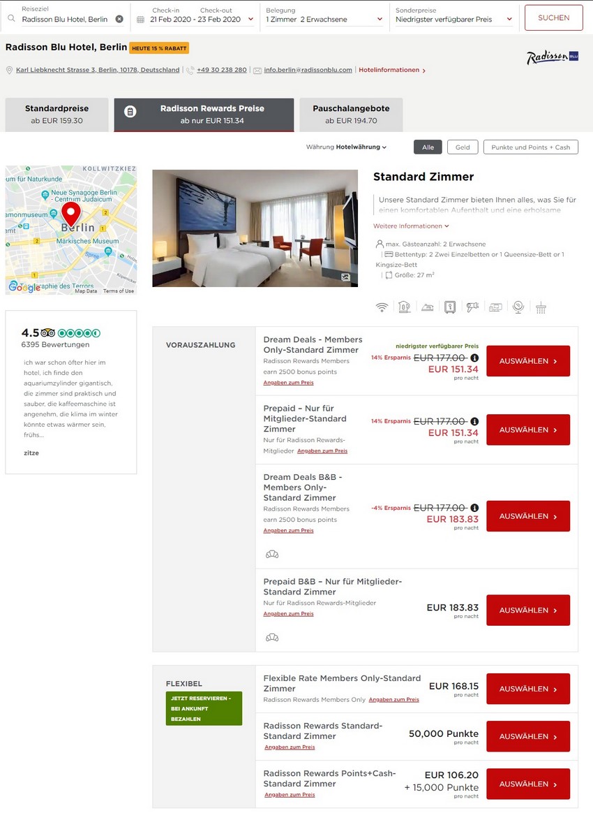 Radisson Dream Deals Raten im Radisson Blu Hotel Berlin