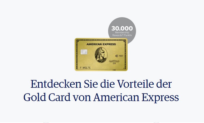 Aktion für die American Express Gold Kredikarte mit 30.000 Membership Rewards bis 03.11.2024