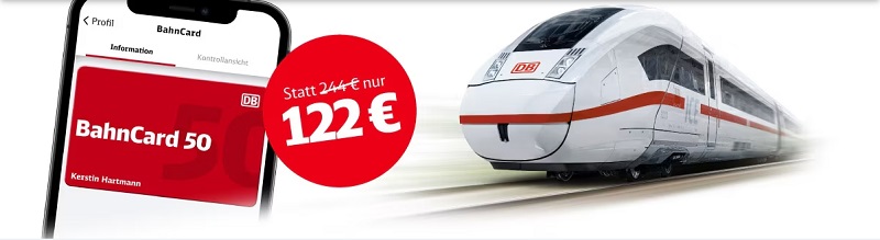 Aktion der Deutsche Bahn für die Bahncard 50 Anfang Oktober 2024