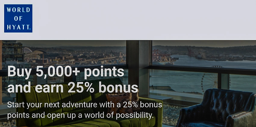 25% Bonus beim Kauf von World of Hyatt Punkten und Erhöhung der Kaufsumme auf 110.000 Punkte bis 04.01.2025 